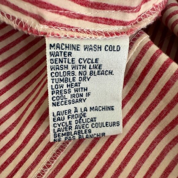 Rena Rowan For Saville Red & White Striped Cotton Button-Up Shirt 20W Office - Picture 4 of 10